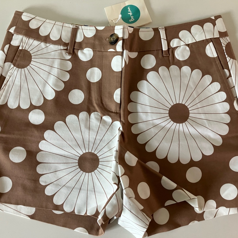 Boden women’s bistro daisy dot chino shorts size 6 (nwt)
